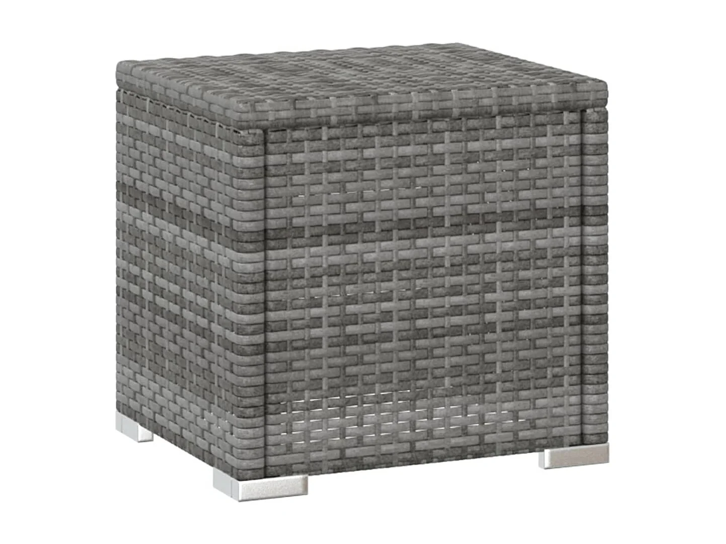 Sillón con cojín y mesa de té Resina tejida gris