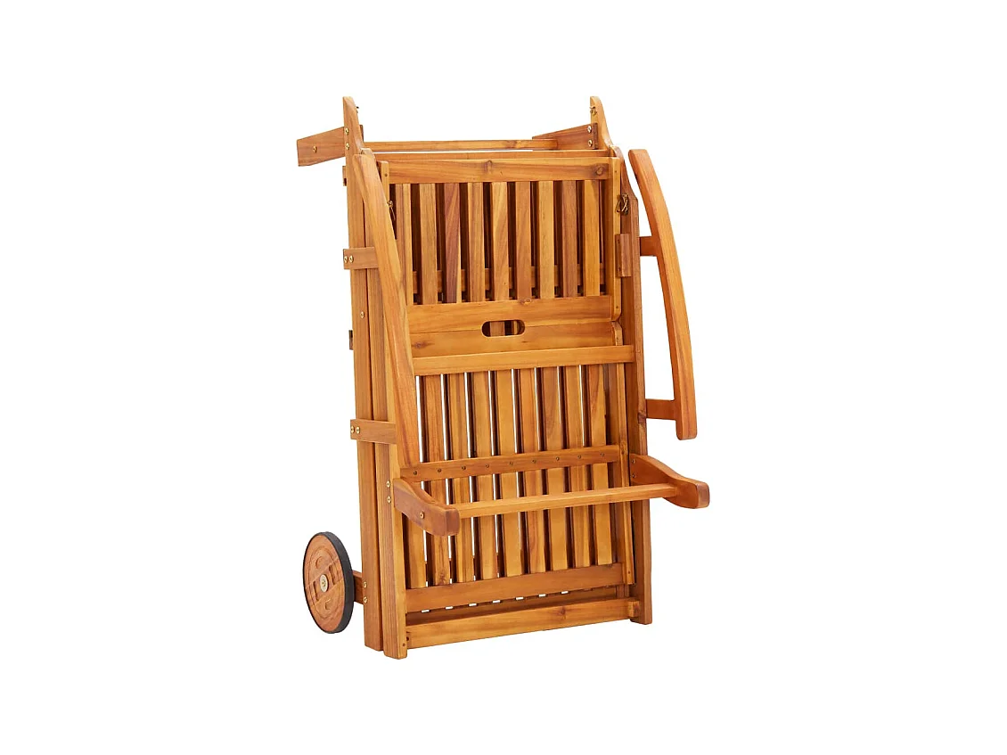 Set di 2 poltrone con cuscini in legno massello di acacia