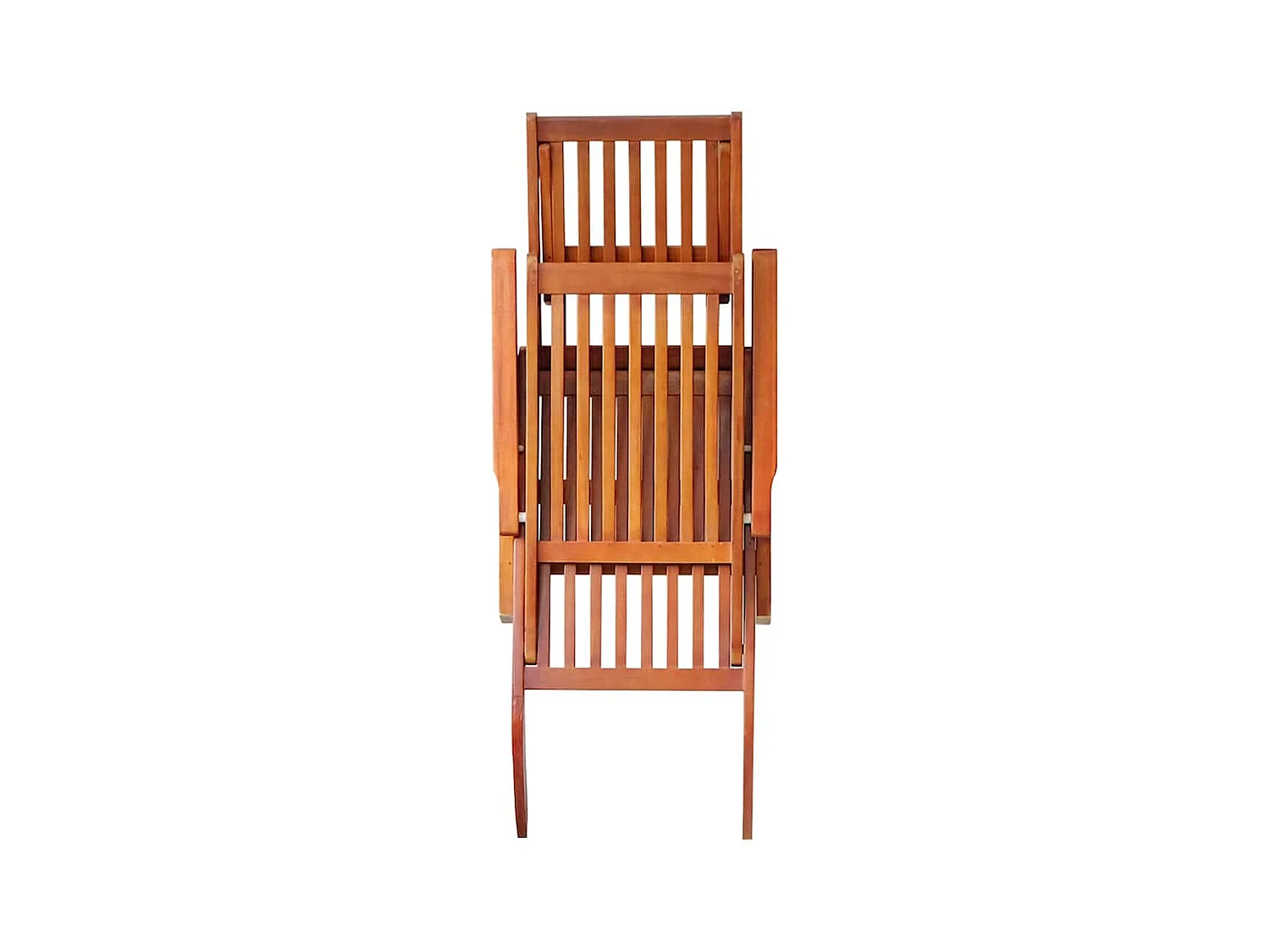 Chaise longue d'extérieur repose-pied et coussin Acacia solide