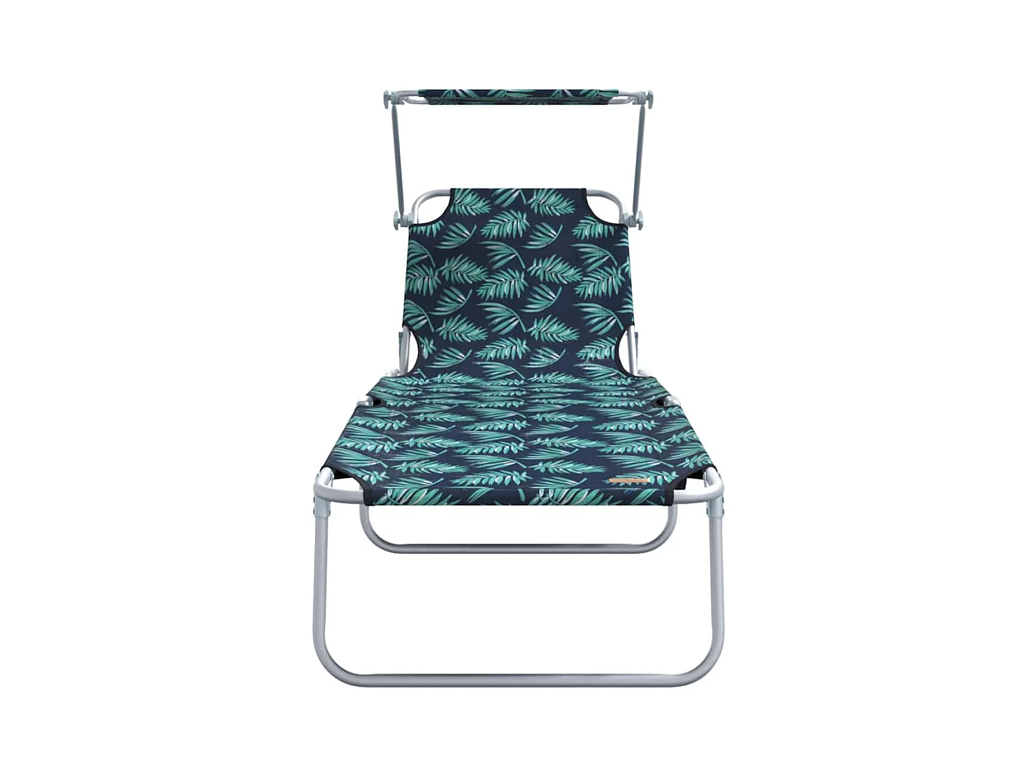 Chaises longues pliantes 2 pièces avec auvent motif feuilles en tissu Oxford 600D