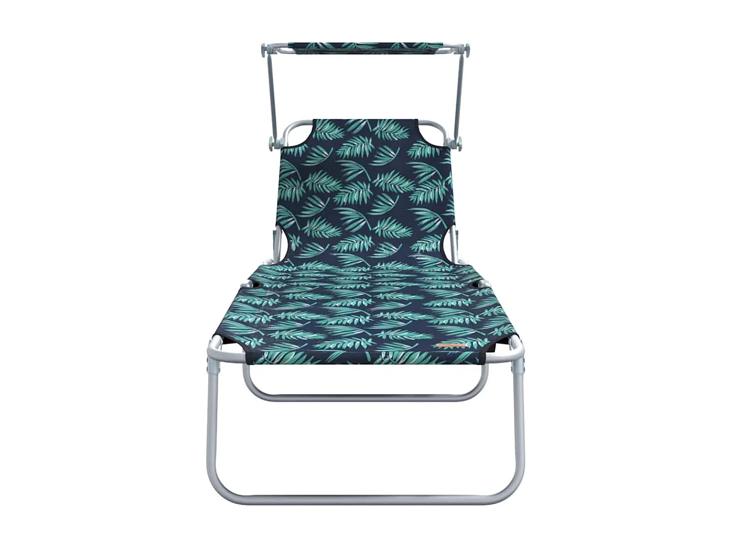 Chaises longues pliantes 2 pièces avec auvent motif feuilles en tissu Oxford 600D