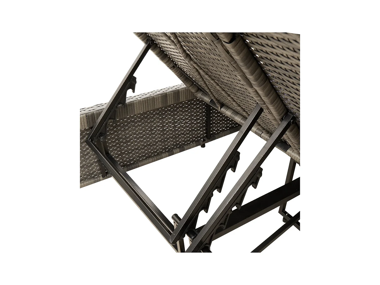 Dubbele chaise longue met grijze kunsthars rieten kussens