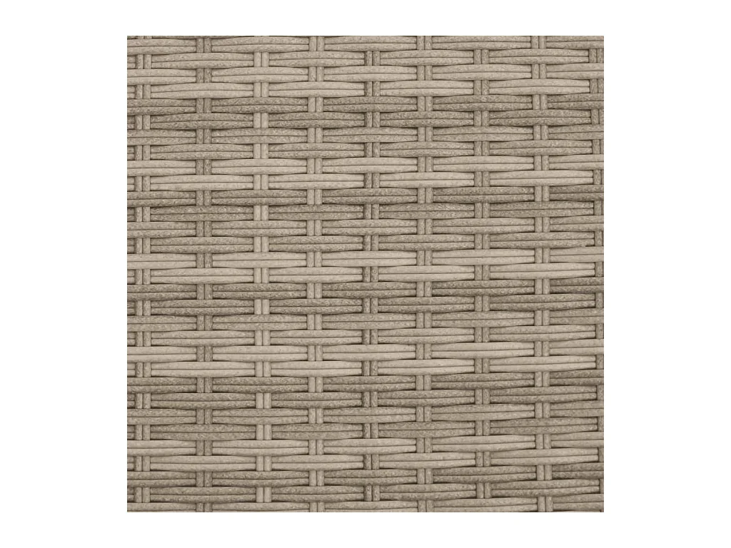 Chaise longue met zonnescherm en lichtgrijze kussens in geweven hars