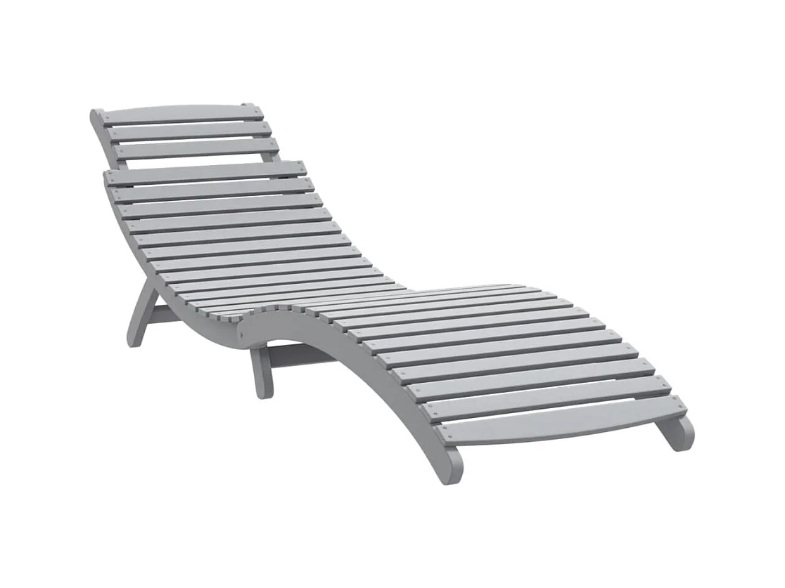 Chaises longues lot de 2 gris 184x55x64 cm bois massif acacia