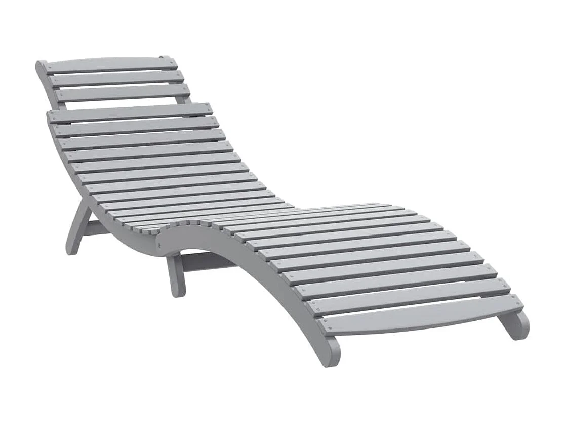 Chaises longues lot de 2 gris 184x55x64 cm bois massif acacia