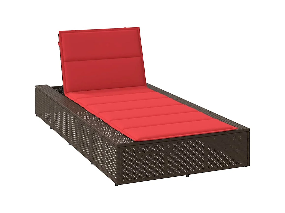 Liegestuhl mit schwimmendem braunem Harzgeflechtkissen