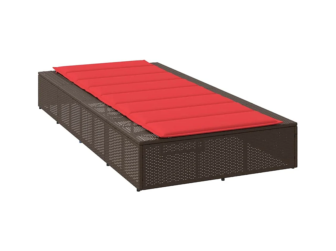 Liegestuhl mit schwimmendem braunem Harzgeflechtkissen