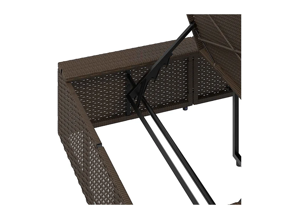 Liegestuhl mit schwimmendem braunem Harzgeflechtkissen