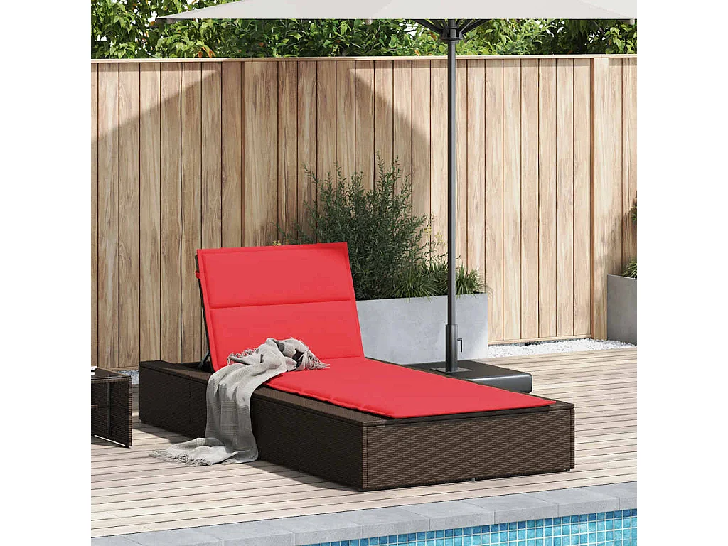 Transat avec coussin flottant marron résine tressée