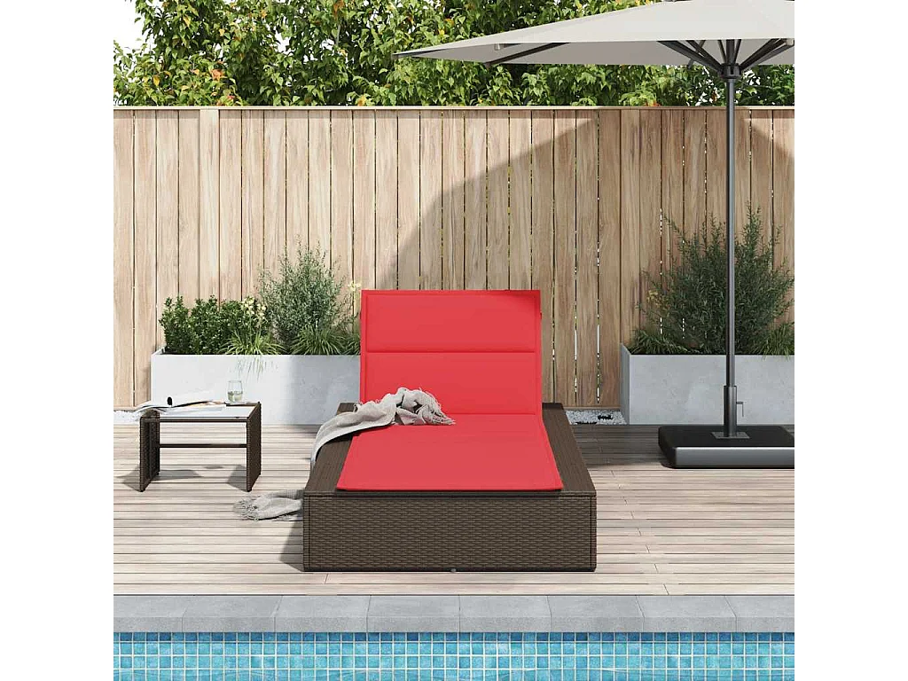 Transat avec coussin flottant marron résine tressée