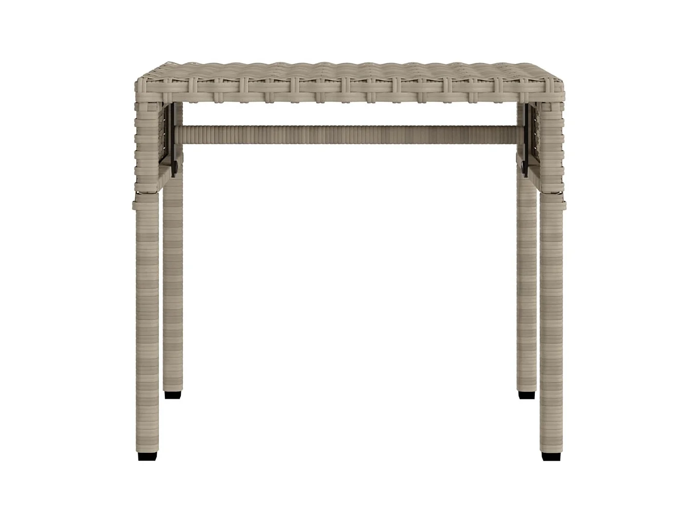 Set van 2 ligbedden met luifel en tafel in lichtgrijs rotan