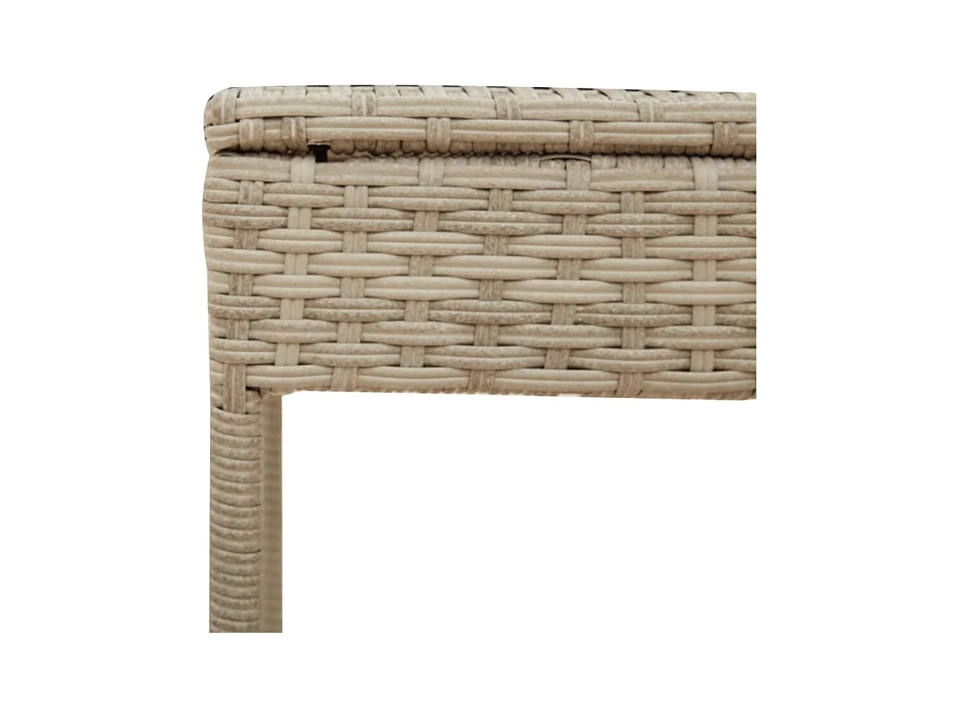 Set van 2 ligbedden met luifel en tafel in lichtgrijs rotan