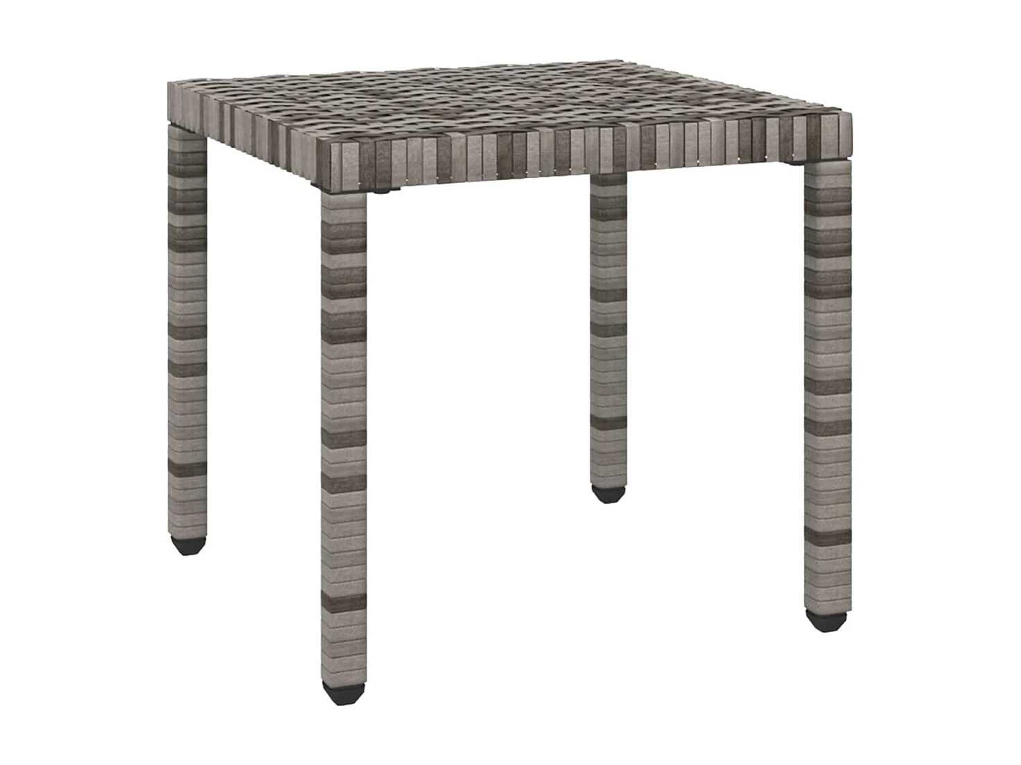 Set di 2 poltrone con tavolo in resina intrecciata grigia