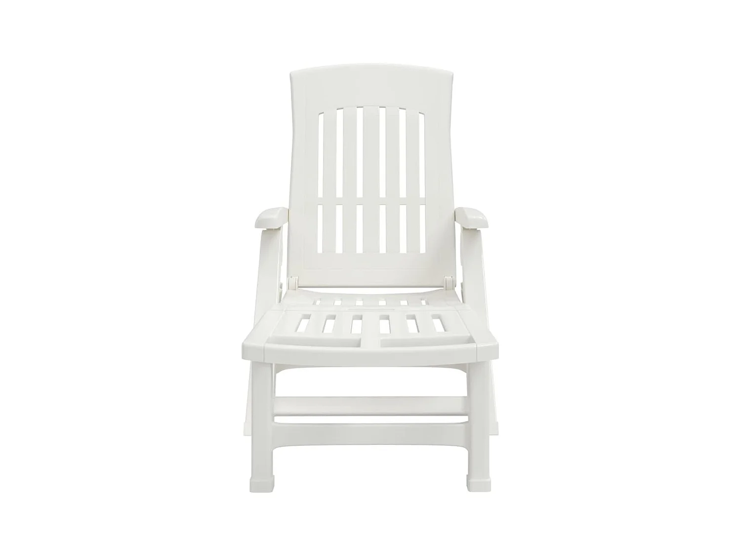 Sedia a sdraio pieghevole con ruote PP bianco