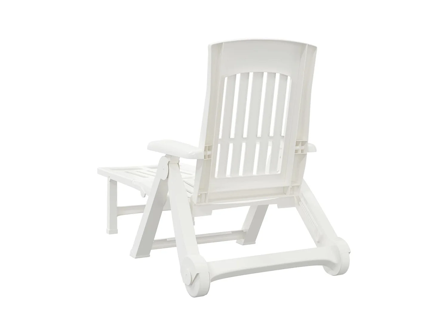 Sedia a sdraio pieghevole con ruote PP bianco