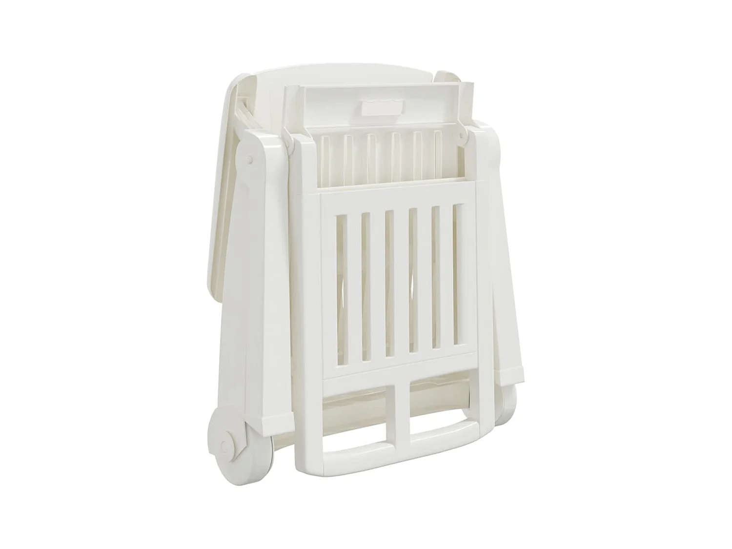 Sedia a sdraio pieghevole con ruote PP bianco