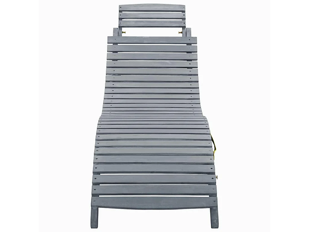 Chaise longue avec coussin Gris Bois d'acacia solide