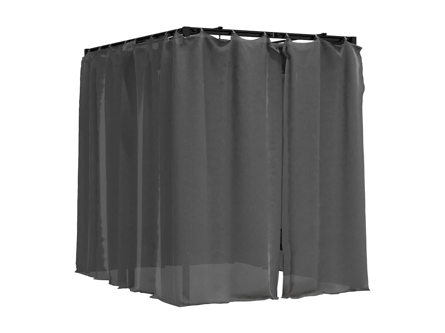 Dubbele chaise longue met zij- en bovengordijnen