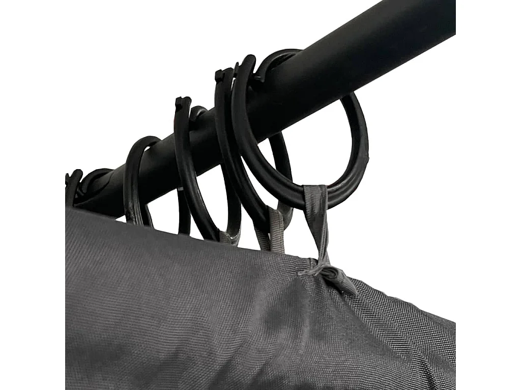 Dubbele chaise longue met zij- en bovengordijnen