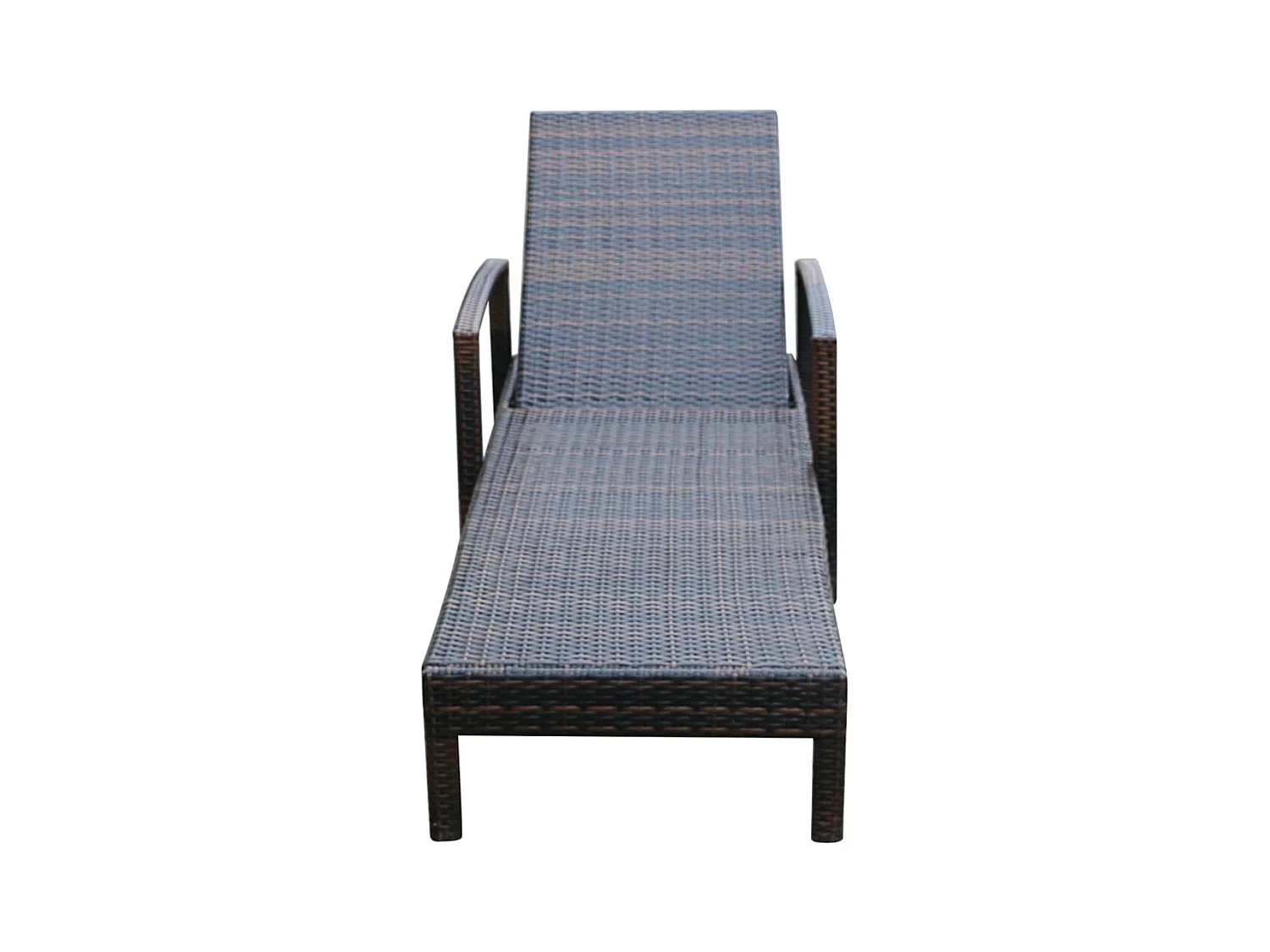 Chaise longue avec coussin Résine tressée Marron