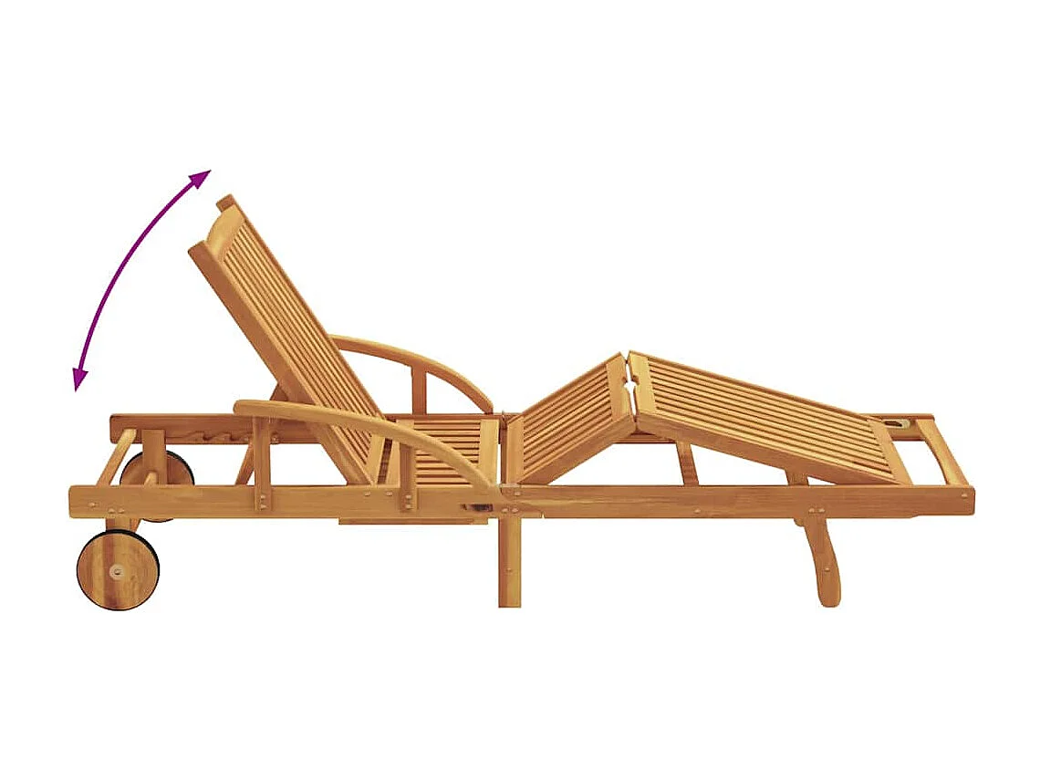 Ligstoel 2 stuks Taupe 200 x 67 x 84cm Massief acaciahout