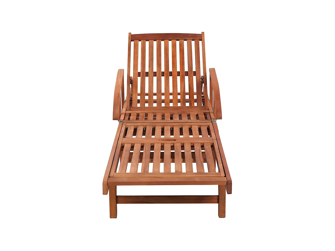 Chaise longue avec coussin Bois d'acacia solide