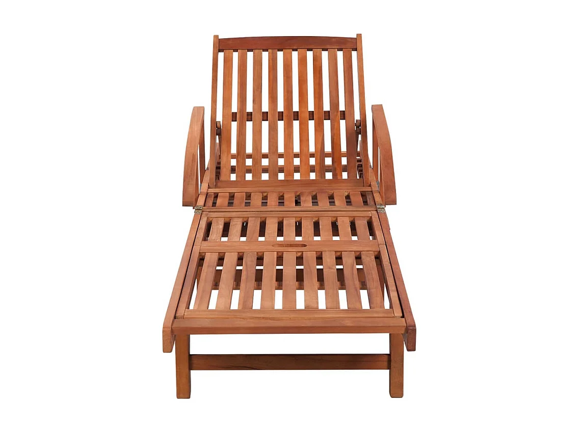 Chaise longue avec coussin Bois d'acacia solide