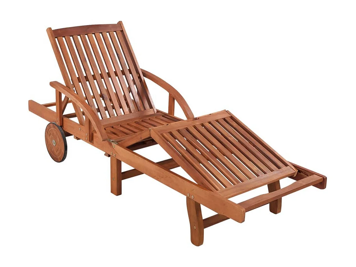 Chaise longue avec coussin Bois d'acacia solide