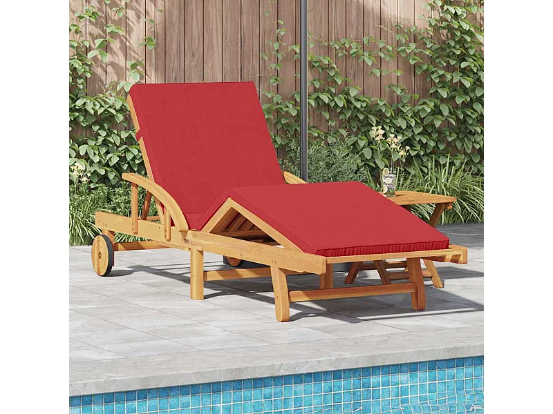 Transat 2 pcs Rouge 40 x 40 x 40cm Bois d'acacia massif