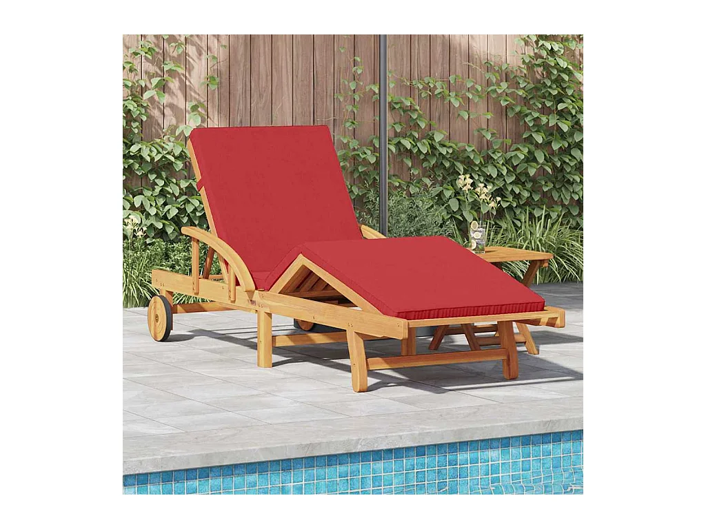 Transat 2 pcs Rouge 40 x 40 x 40cm Bois d'acacia massif