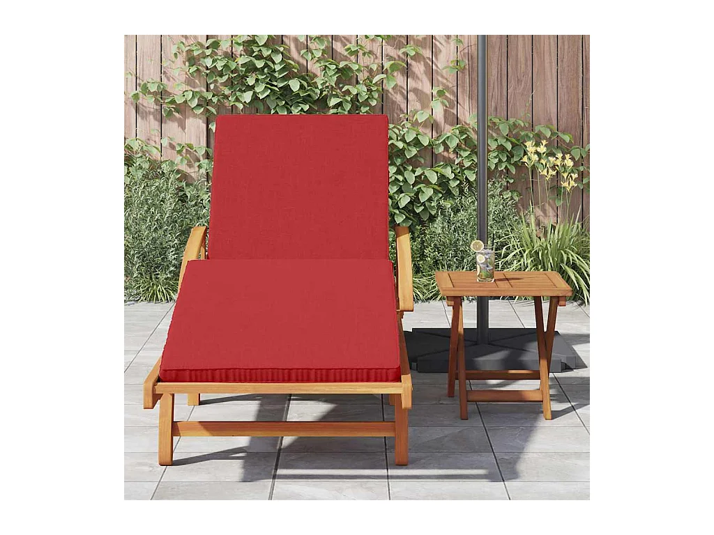 Transat 2 pcs Rouge 40 x 40 x 40cm Bois d'acacia massif