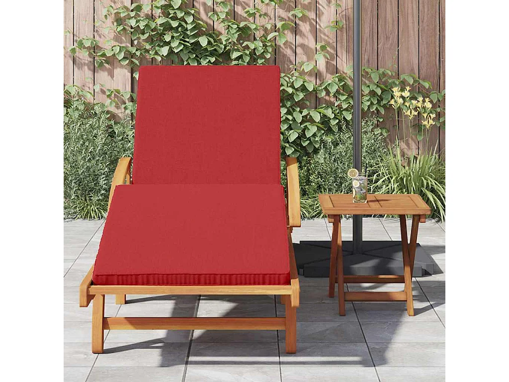 Transat 2 pcs Rouge 40 x 40 x 40cm Bois d'acacia massif