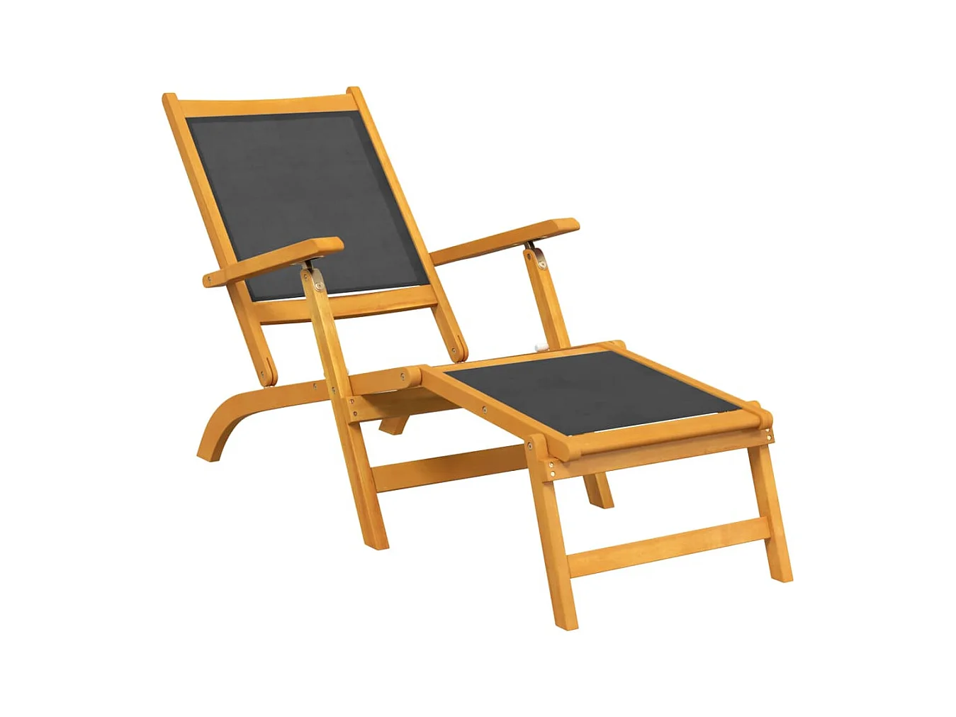 Outdoor-Loungesessel 2er-Set Massive Akazie und Textilene