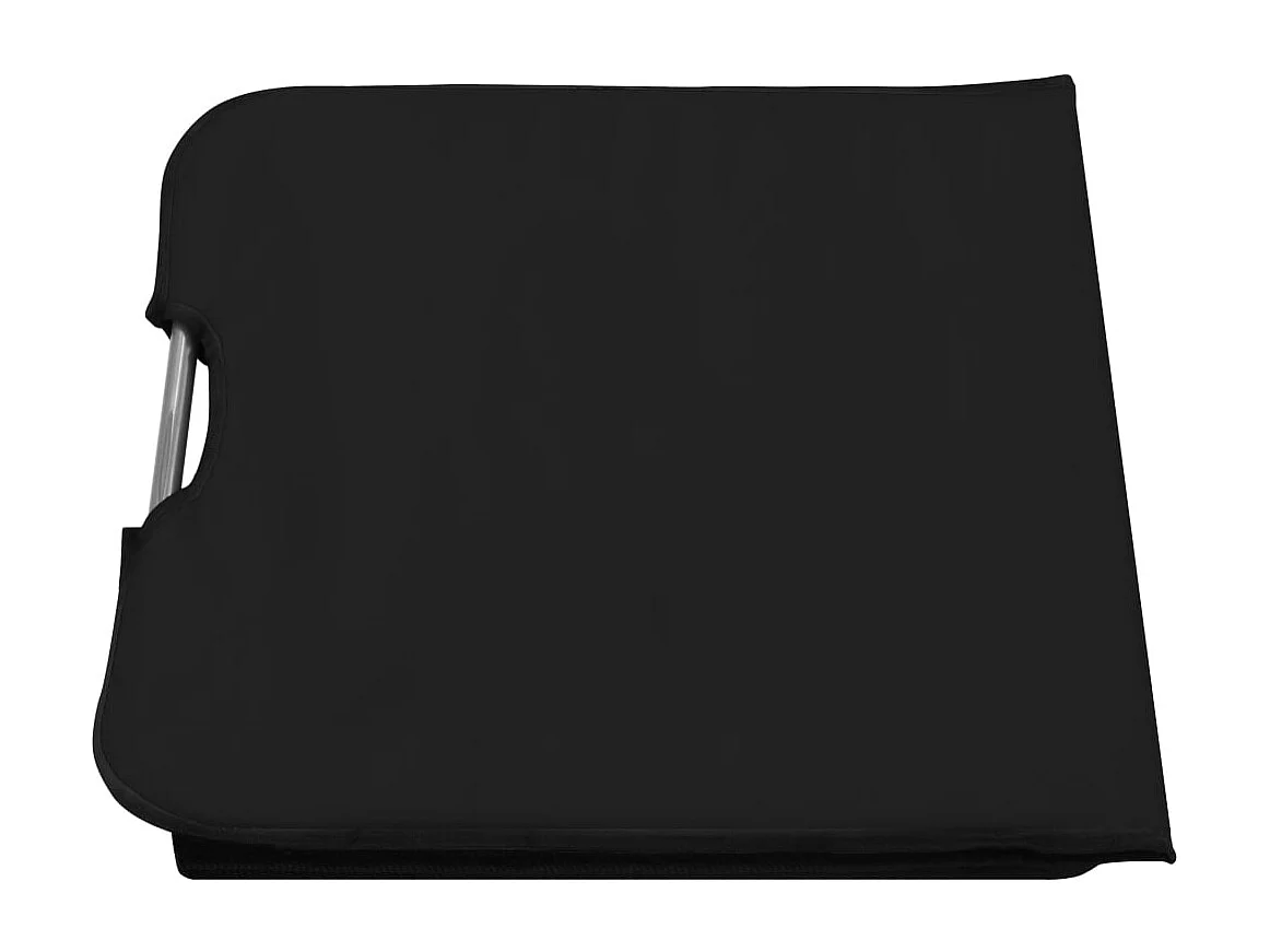 Tapis de plage pliables 2 pcs Acier et tissu Noir