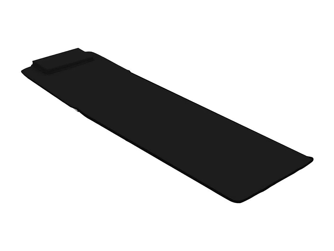 Tapis de plage pliables 2 pcs Acier et tissu Noir