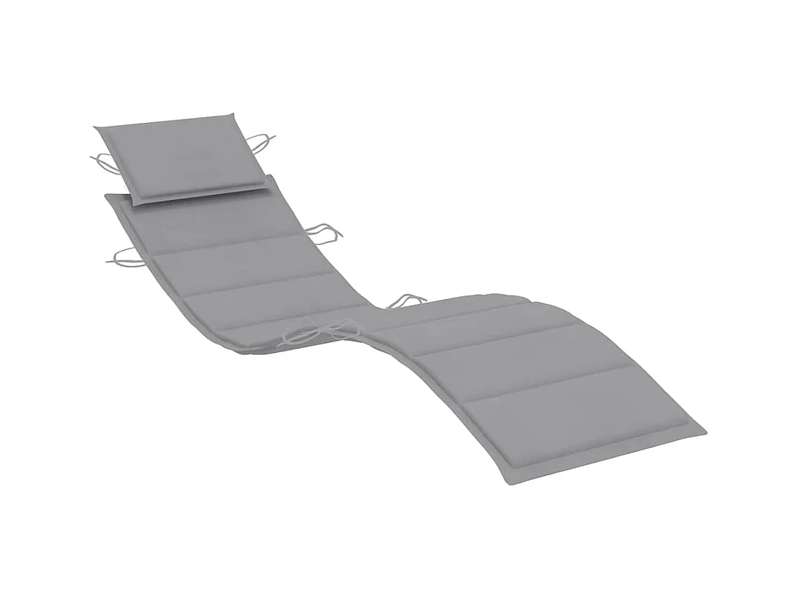 Chaise longue de jardin avec table et coussin Bois d'acacia