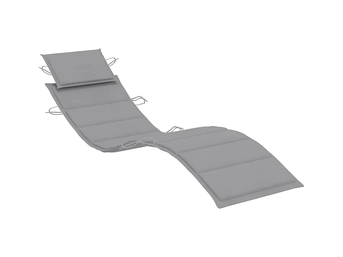 Chaise longue de jardin avec table et coussin Bois d'acacia