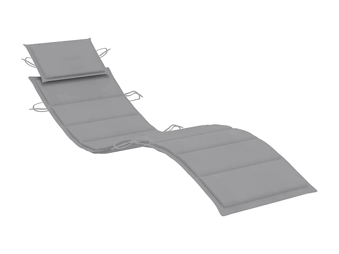 Chaise longue de jardin avec table et coussin Bois d'acacia