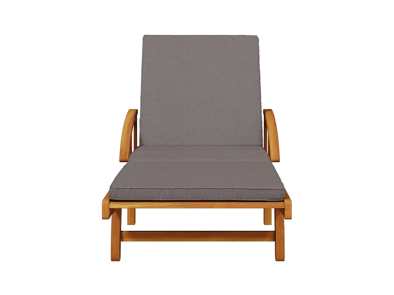 Conjunto de 2 tumbonas con mesa, madera maciza de acacia.