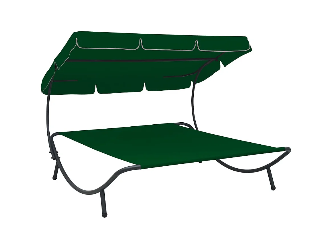 Buitendagbed met groene luifel