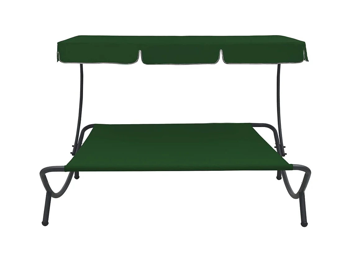 Buitendagbed met groene luifel