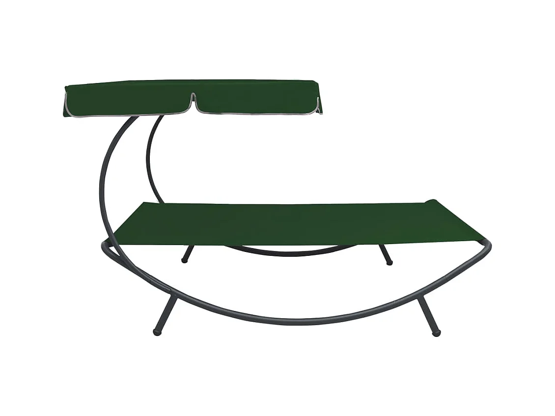 Buitendagbed met groene luifel