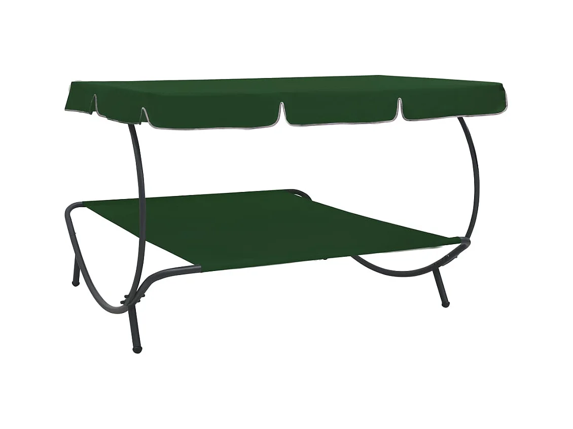 Buitendagbed met groene luifel