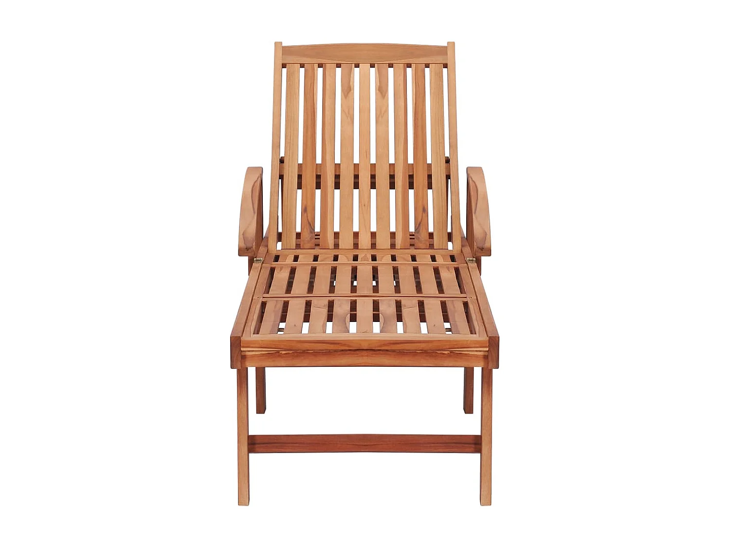 Chaise longue avec coussin rouge bordeaux Bois de teck solide