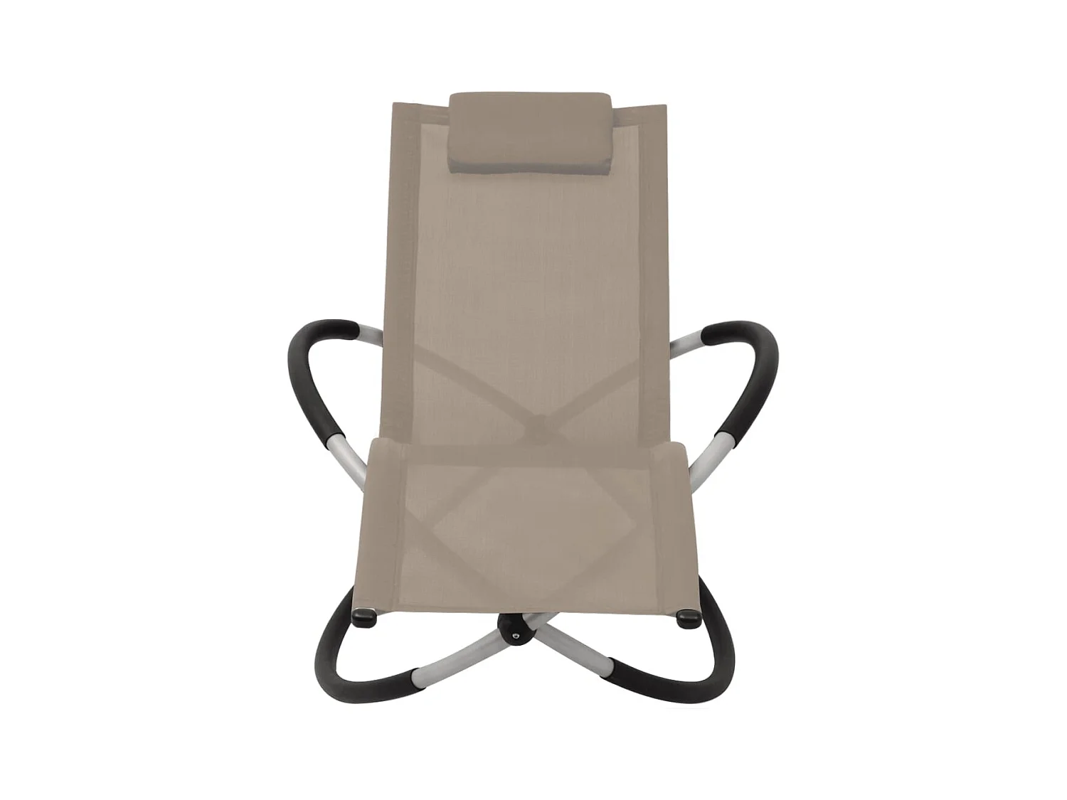 Geometrische Buiten Chaise Longue Taupe Staal