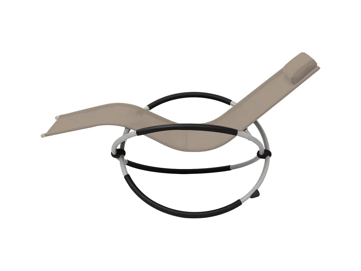 Geometrische Buiten Chaise Longue Taupe Staal