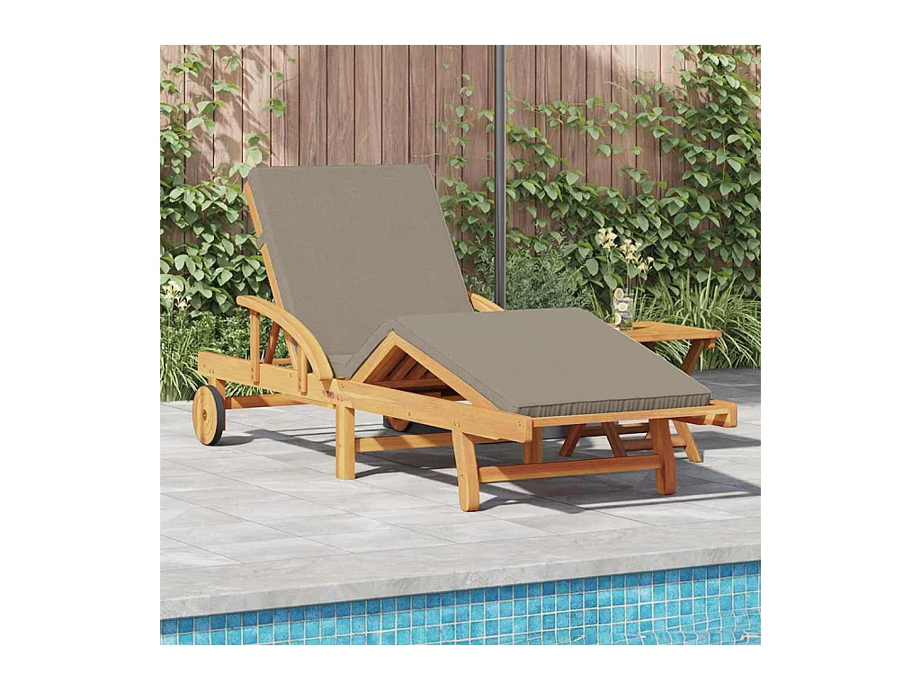 Transat 2 pcs Taupe 40 x 40 x 40cm Bois d'acacia massif