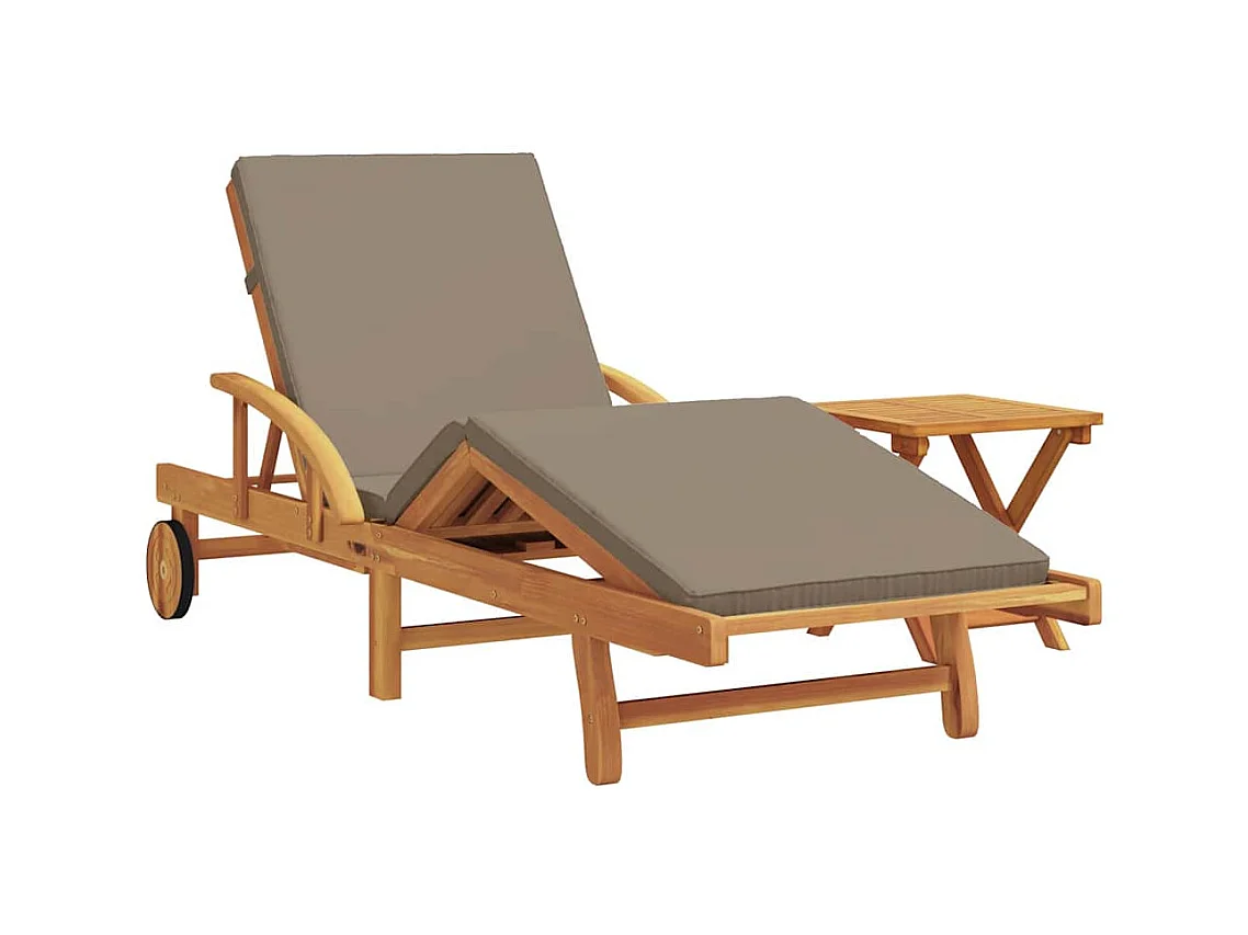 Transat 2 pcs Taupe 40 x 40 x 40cm Bois d'acacia massif