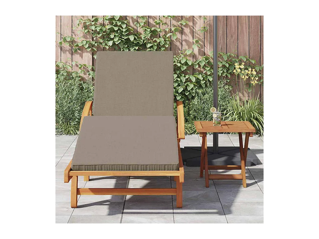 Transat 2 pcs Taupe 40 x 40 x 40cm Bois d'acacia massif