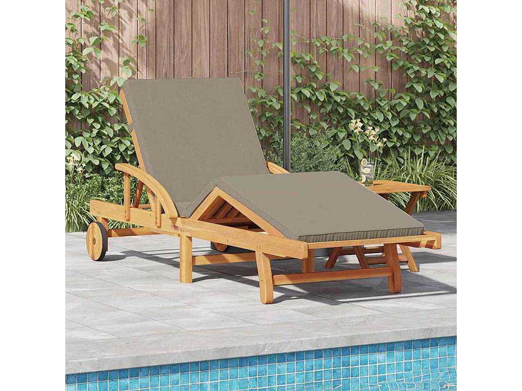 Ligstoel 2 stuks Taupe 40 x 40 x 40cm Massief acaciahout